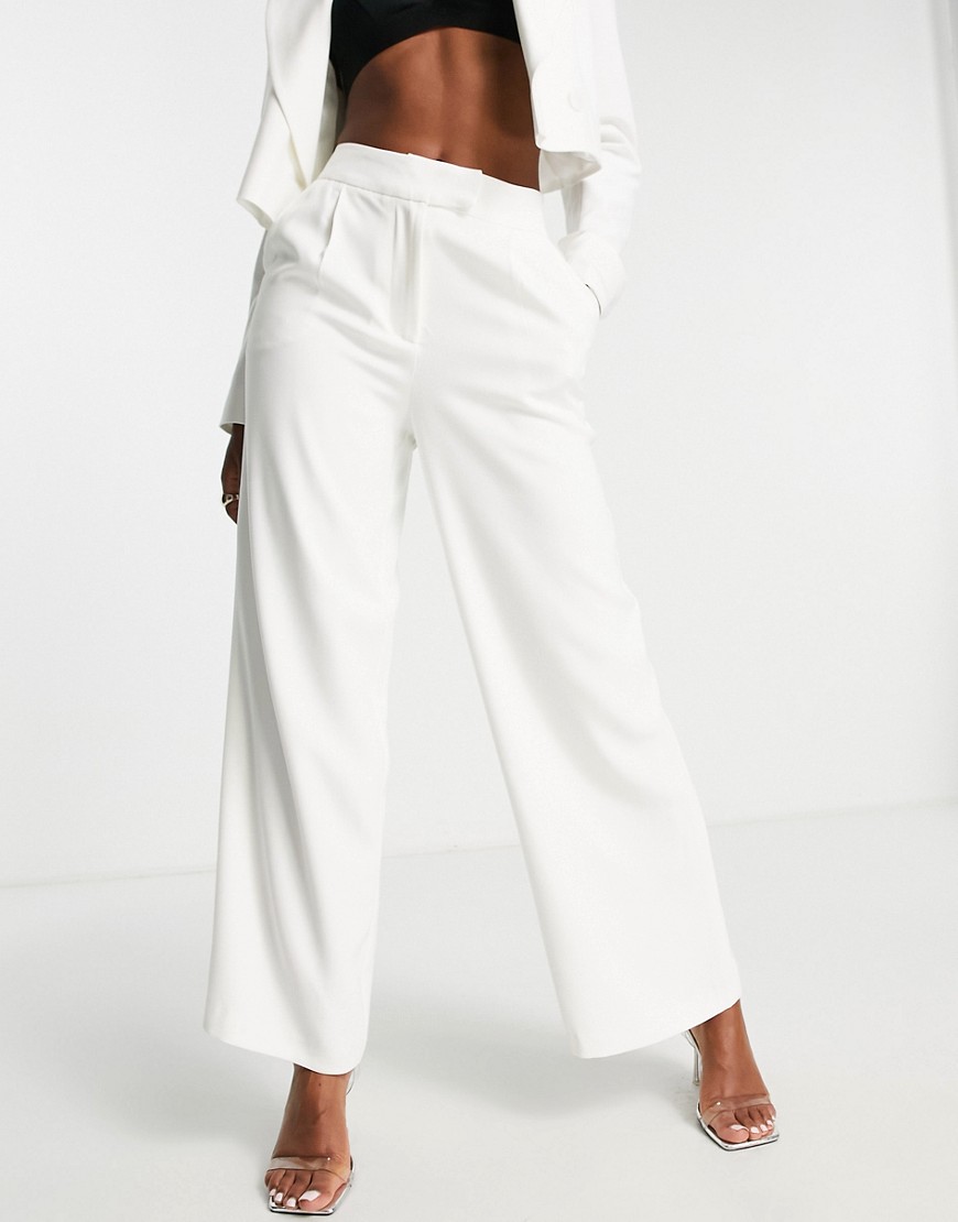 Ever New Bridal oversized suit pants in ivory - part of a set-White