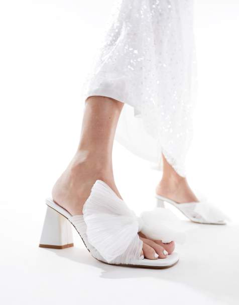 Ever New Bridal raffia bow mule in ivory - view 1