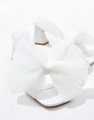 Ever New Bridal Raffia Bow Mule In Multi