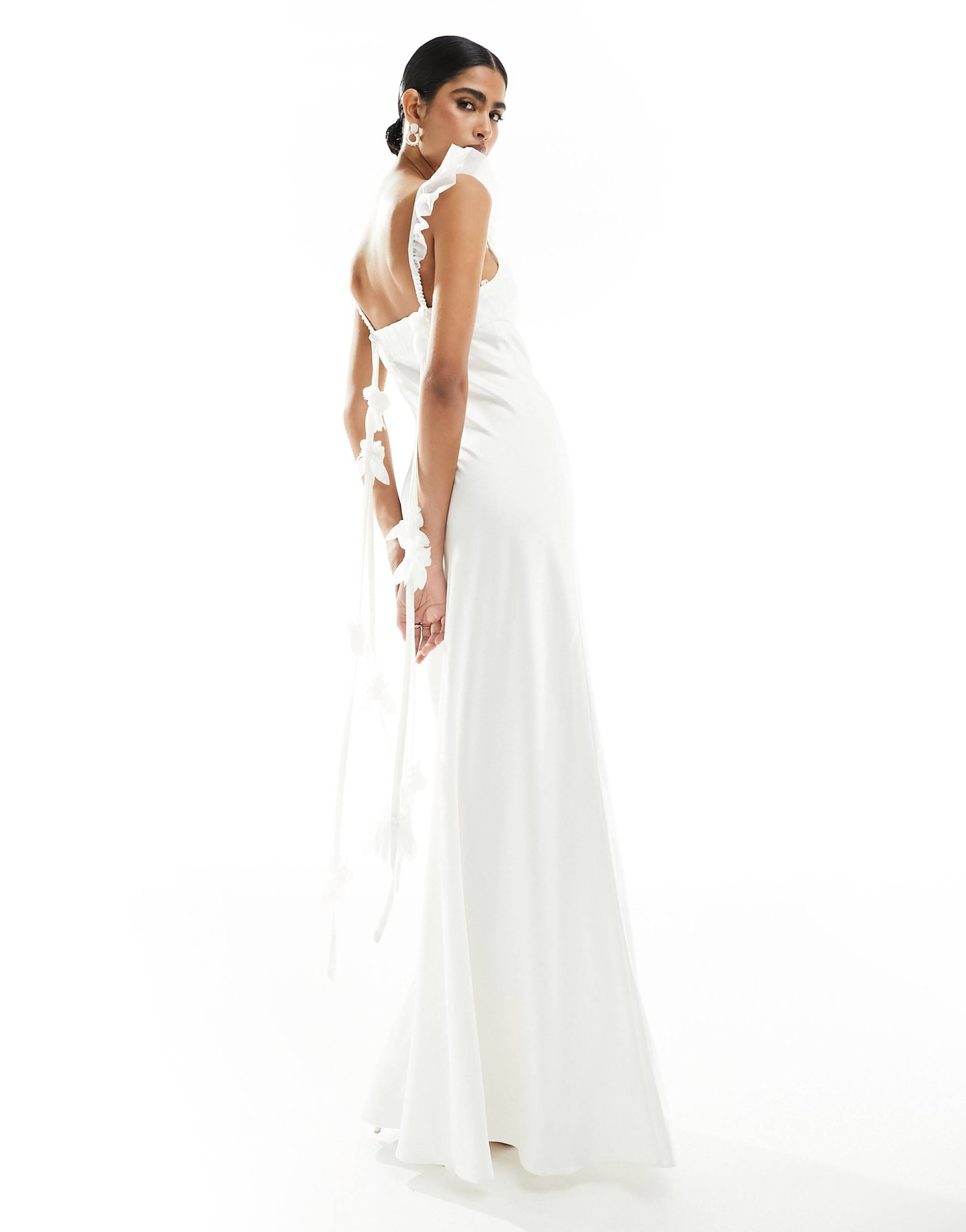 ever new bridal trailing rose maxi dress in ivory