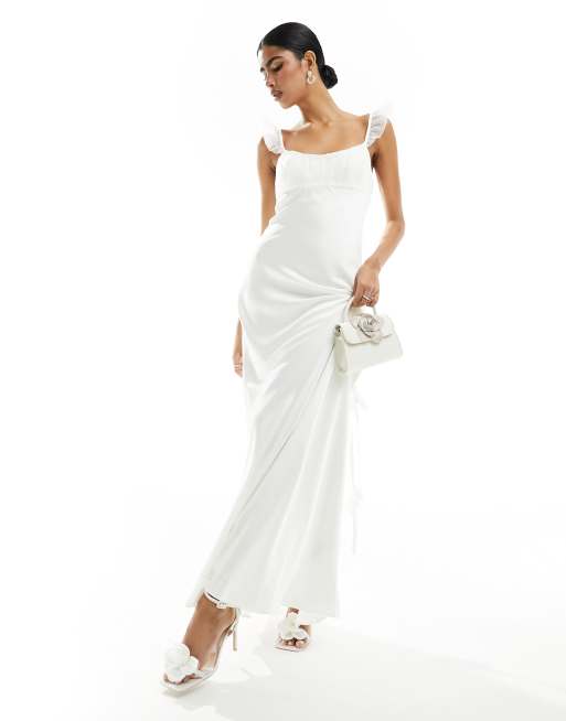 Ever New Bridal trailing rose maxi dress in ivory | ASOS