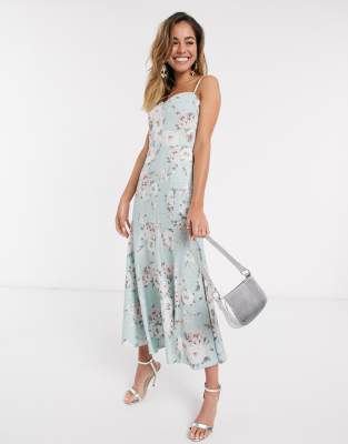 mint floral midi dress