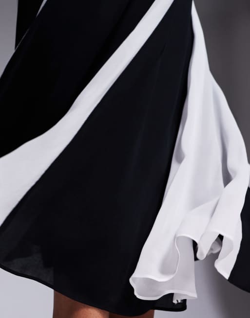 Ever New contrast maxi dress in black and white | ASOS