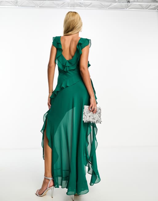 Emerald on sale ruffle dress