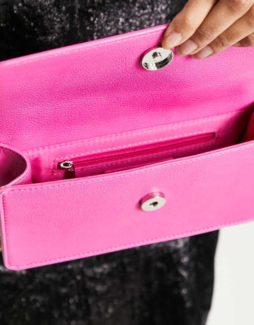Ever New crystal strap clutch bag in bright pink, 4 of 4