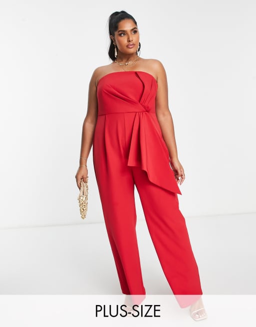 Red store bow jumpsuit