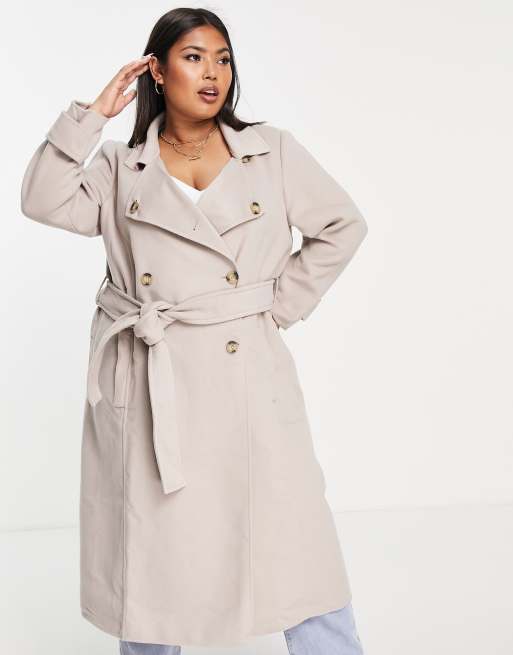 Custom Brown Double Breasted Belted Trench Coatwomen Long 