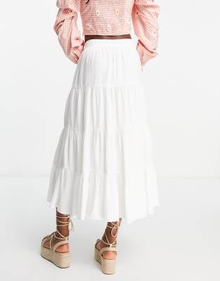 white midi skirt cotton