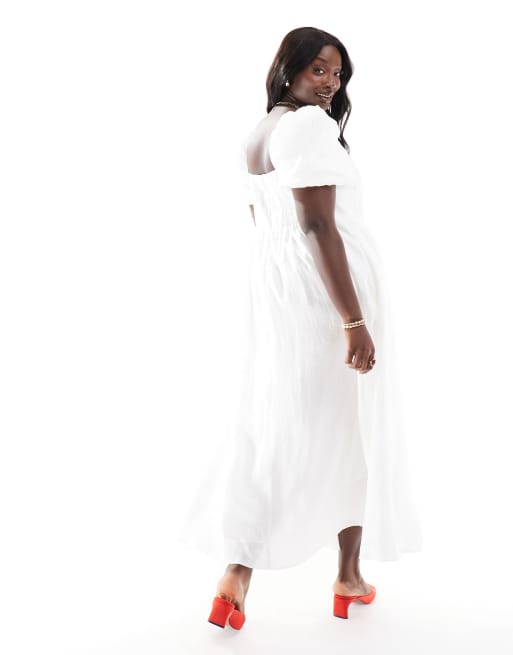 Ever New Curve corset bow midaxi dress in ivory, 3 of 4