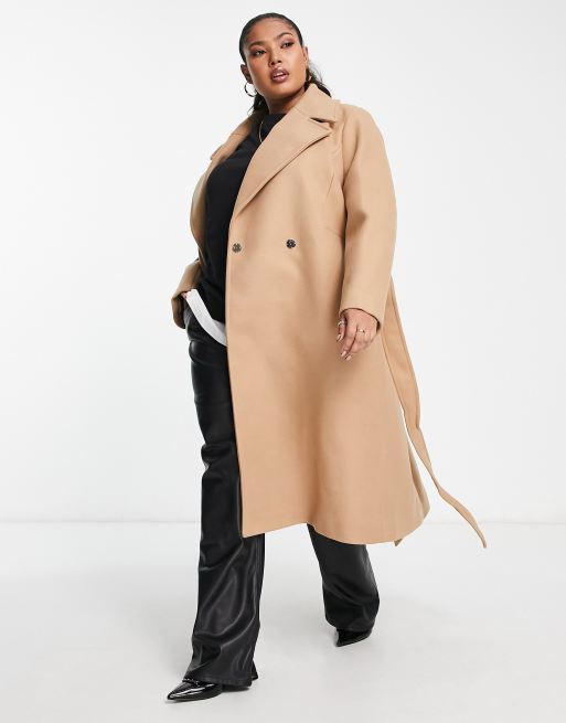 Ever New Petite belted trench coat in camel