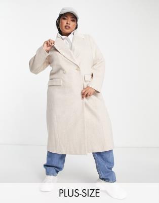 Ever New Curve longline relaxed formal coat in cream-White