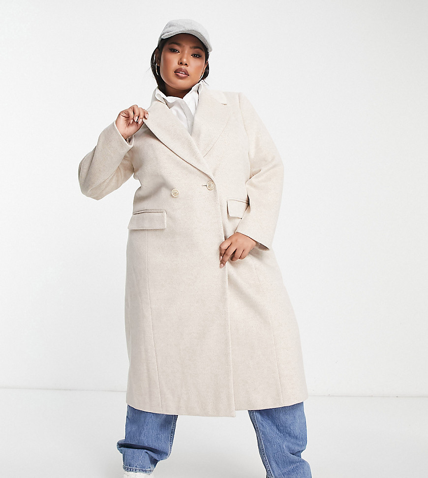 Ever New Curve longline relaxed formal coat in cream-White