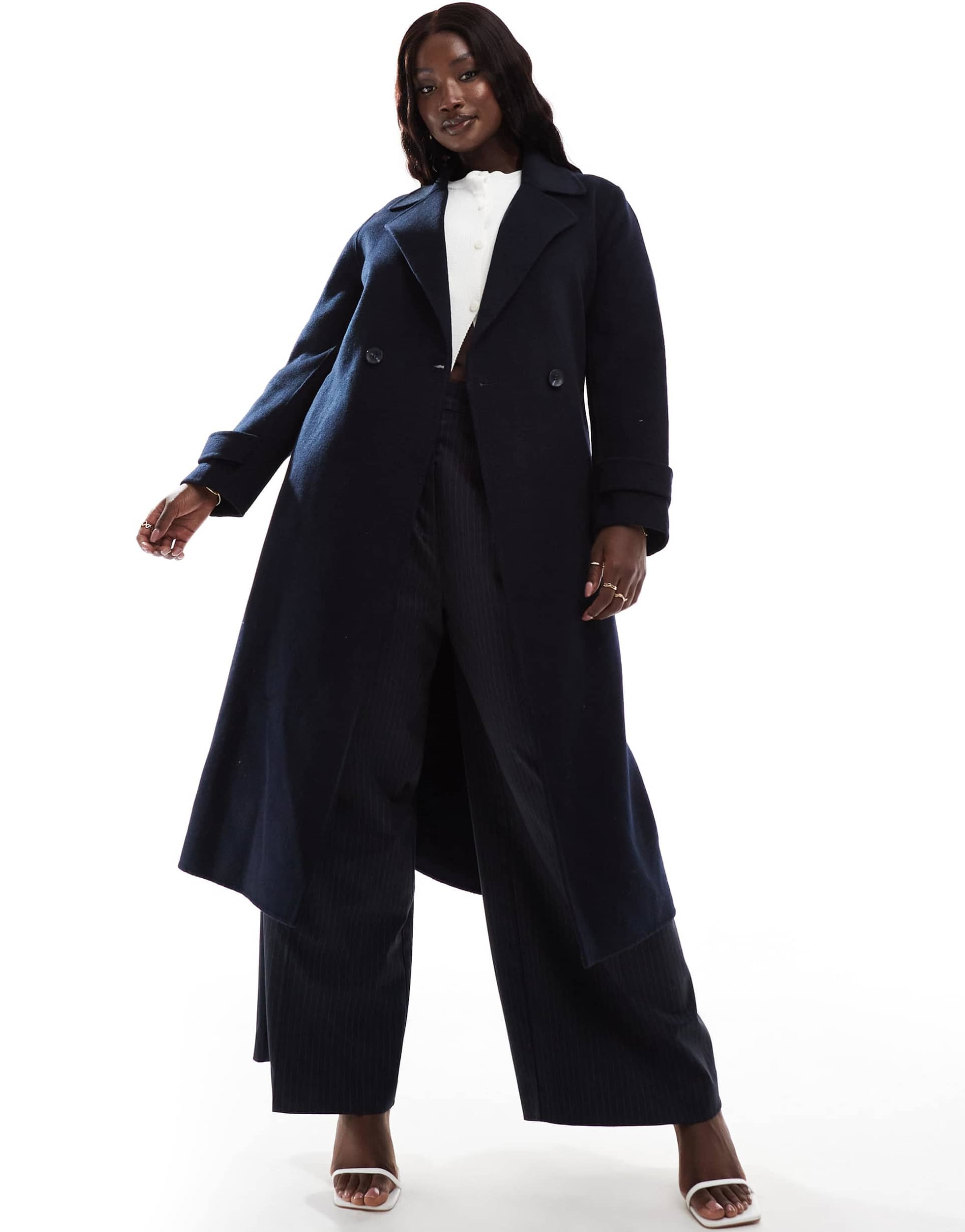 ever new curve oversized coat in navy