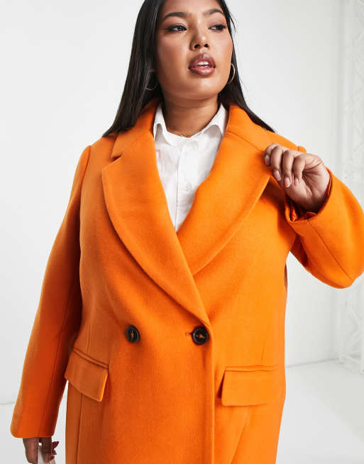 Ever New Curve oversized woven coat in orange