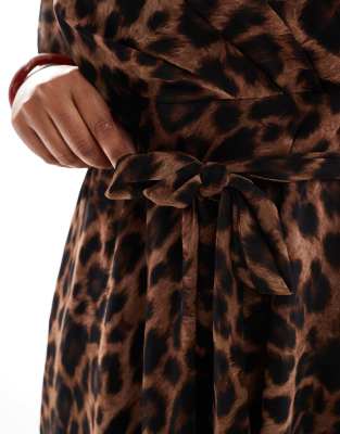 Ever New Curve Ruffle Wrap Maxi Dress In Brown