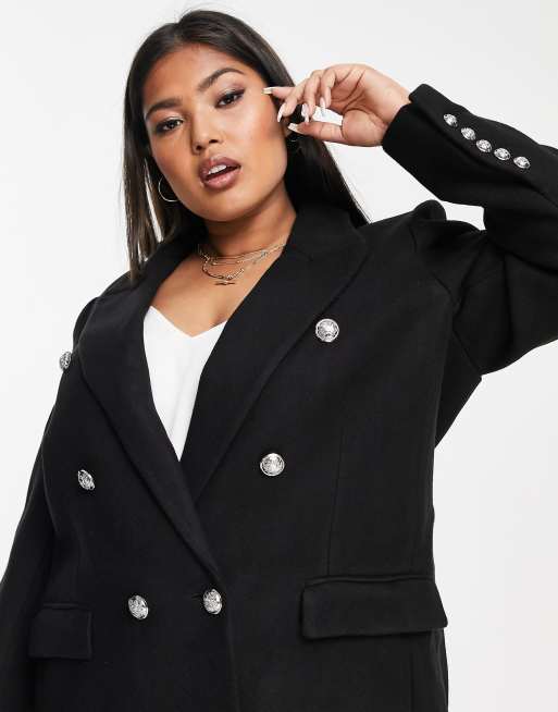 Ever New Curve smart military coat in black