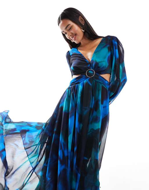 flowy midaxi dress Blanco Tie Back Long Flowy Maxi Dress main image 0