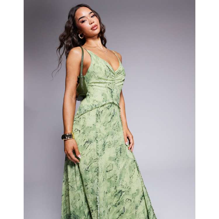 snake print formal dress Ever New draped maxi in holiday shop