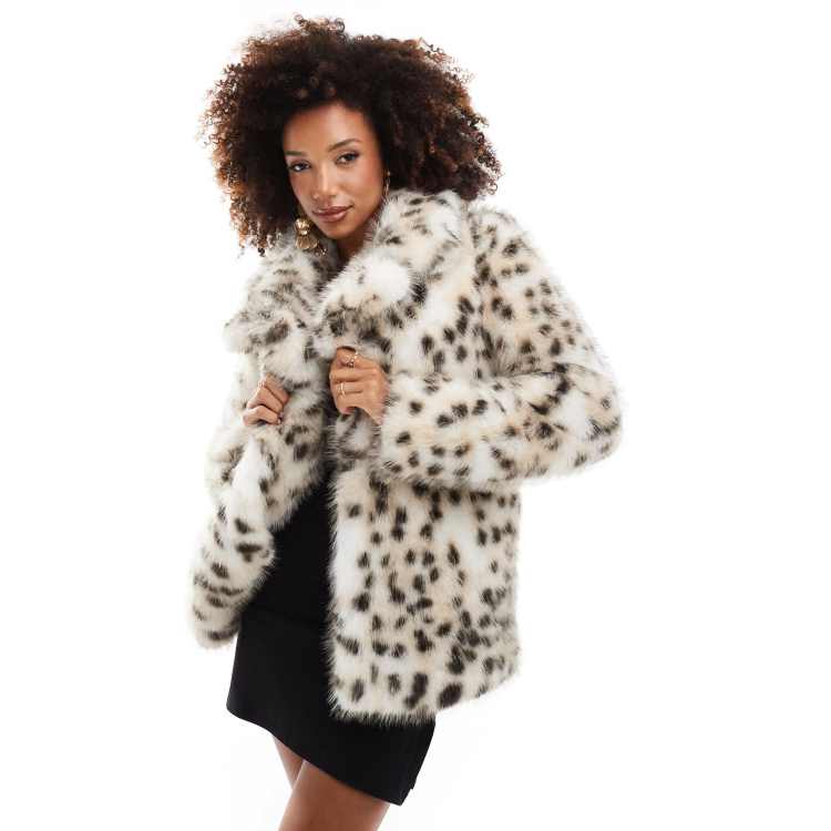 Ever New faux fur coat in animal | ASOS