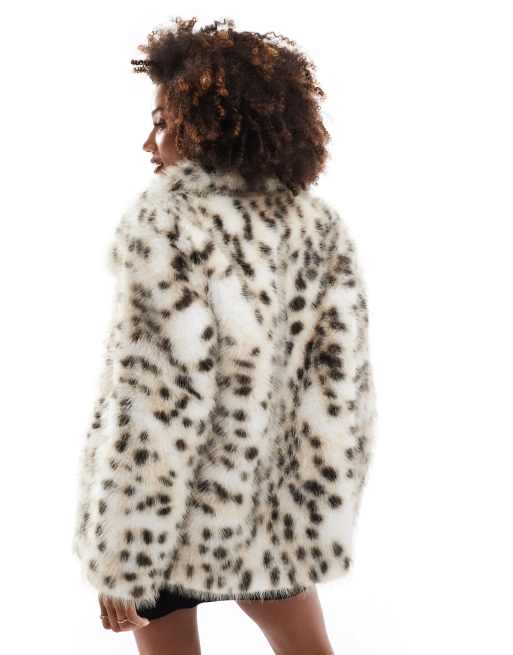 Ever New faux fur coat in animal