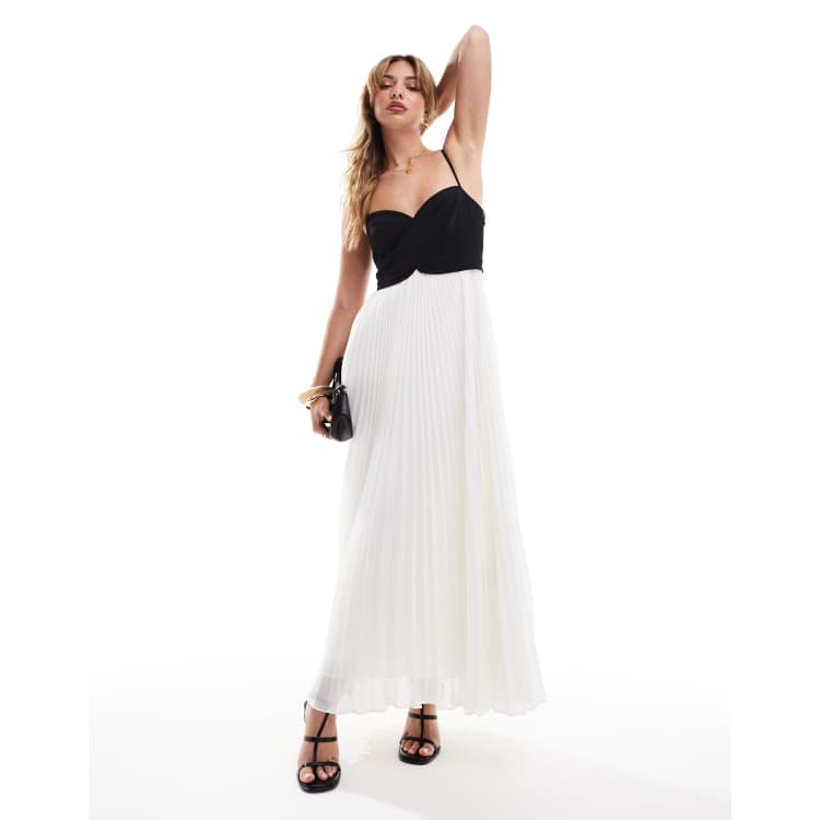 Ever New floral applique gown in black and cream | ASOS