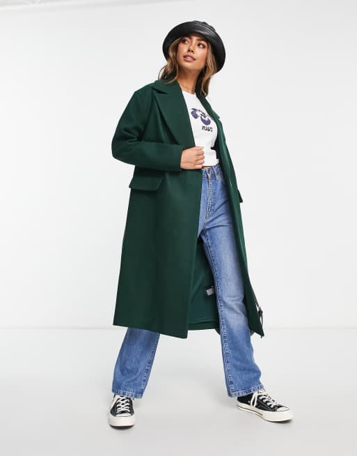 Ever New formal cocoon coat in emerald green