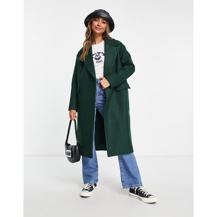 Ever New formal cocoon coat in emerald green