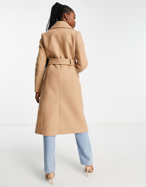 Tie store camel coat