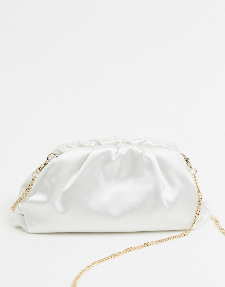 Ever New Gathered Clutch Bag In Ivory-white