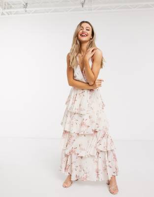 floral print halter maxi dress