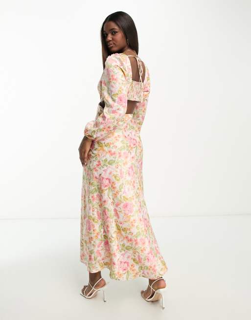 long sleeve floral maxi