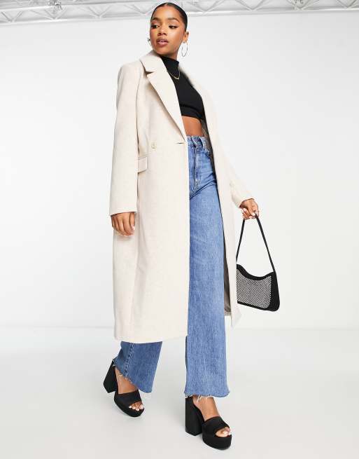 Long cream coat best sale