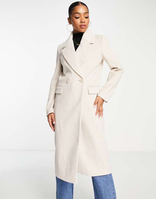 Cream clearance fitted coat