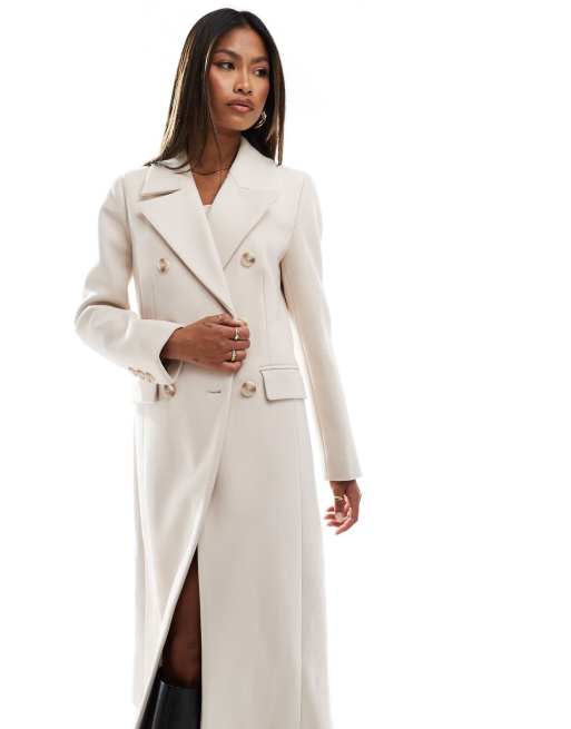 Ever New longline smart coat in cream ASOS