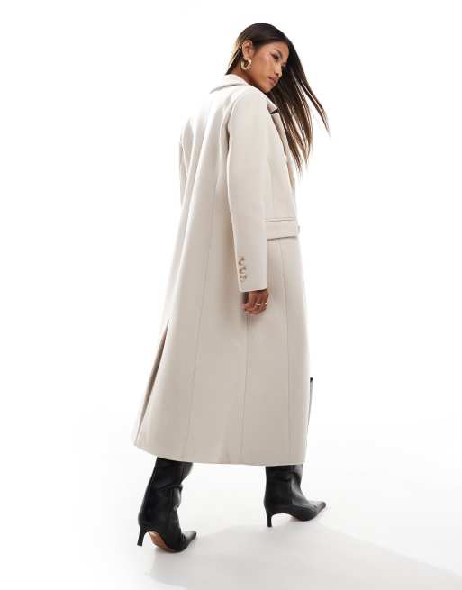 Ever New longline smart coat in cream ASOS