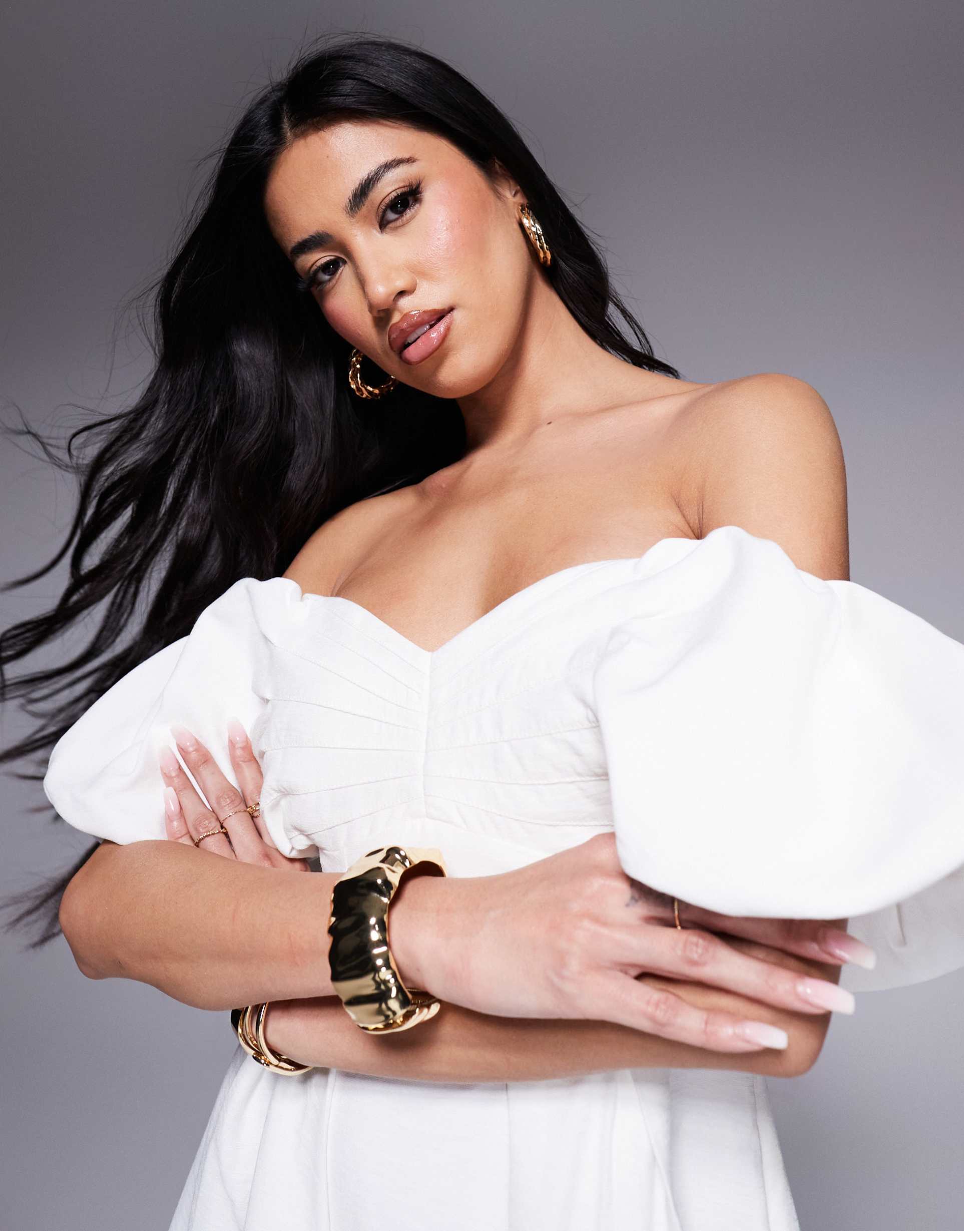 ever new off the shoulder structured mini dress in ivory