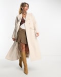 [Ever New] Ever New oversized open maxi coat in cream-White 6 Cream