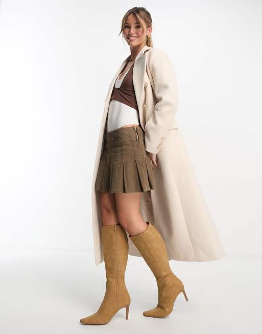 Ever New oversized open maxi coat in cream