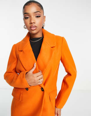 ジャケット・アウター OVERSIZED MILITARY COAT / ORANGE MICHAEL KORS #43350 Orange Peacoat Trench Jacket Size Large