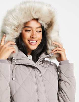 Petite Faux-Fur-Trim Hooded Puffer Coat - Pharmyaring