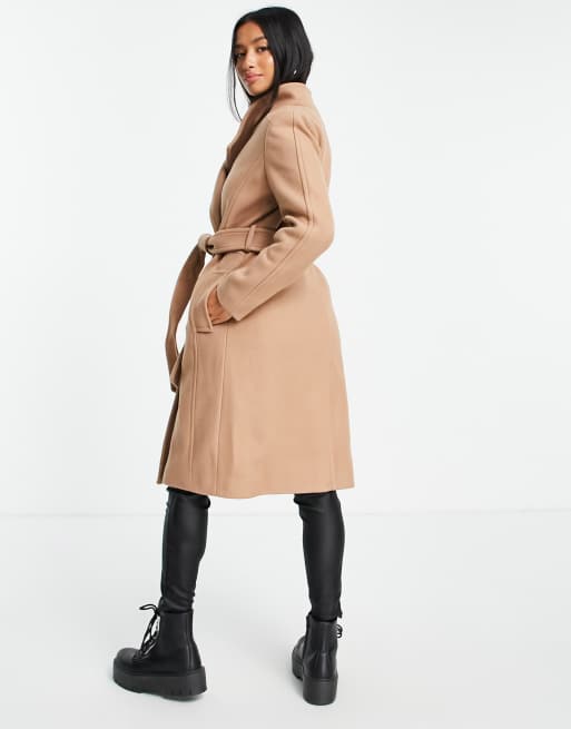 Ever New Petite belted trench coat in camel