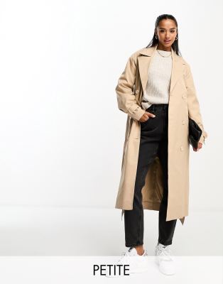 Ever New Petite Belted Trench Midi Coat In Camel-neutral