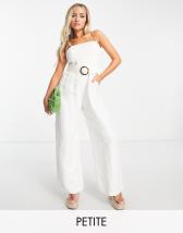 ASOS DESIGN tailored square neck jumpsuit with kick flare in white