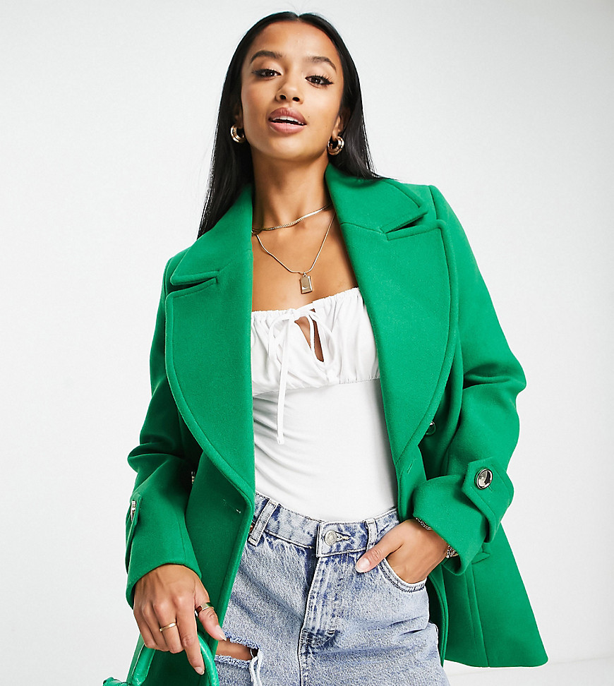 Ever New Petite dressy wrap coat in vibrant green