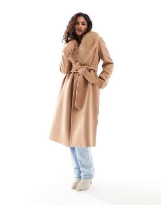 ぴーなっつConvertible Faux Fur Tippet Coat Luxury Faux Rabbit Fur Coat Cape Women Wide Turndown Collar