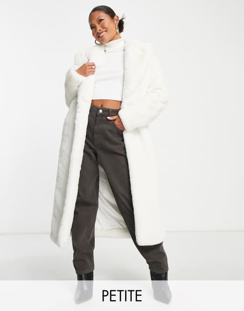Ever New Petite faux fur maxi coat in winter white - view 1