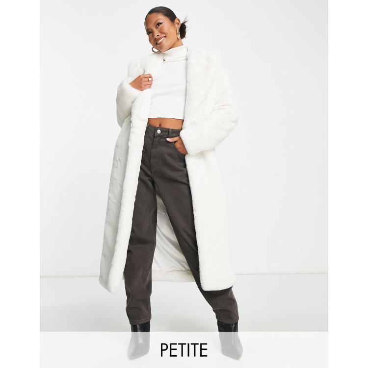 Ever New Hooded Faux Fur Coat in Winter White