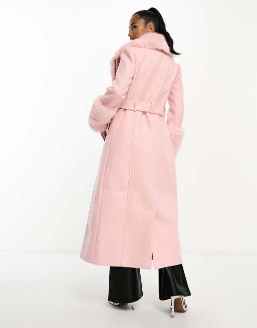 Pink store maxi coat