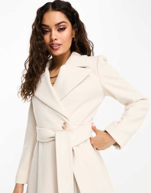 Jackets & Coats, Petite Belted Button Through Short Wrap Coat