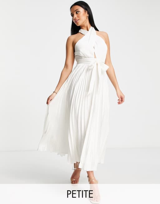 White halter shop dress midi